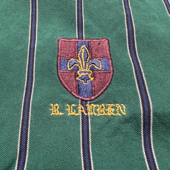 Ralph Lauren | Men | Blaire Green Striped Boy Scout LS Button Down Shirt | XL - Picture 8 of 10